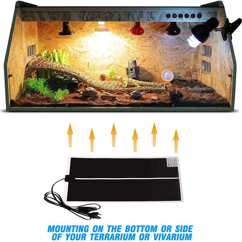 Reptile Heating Pad Aquarium Heat Mat Turtle Tortoise Lizard Climbing Pet Warmer with Adjustable Temperature Controller