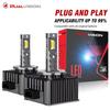 Светодиодные фары Dualvision D3S HID D1S D2S D4S D5S D8S D1R D2R D3R Turbo LED 30000Лм Двусторонний чип CSP 6500K 4300K 90Вт Plug&Play