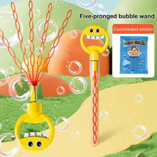 32-Hole Smile Face Bubble Wand Fun Outdoor Toy with Concentrate Packs Bubble Blowing Toy Romantic Bubbles Gift for Bubble Lovers
