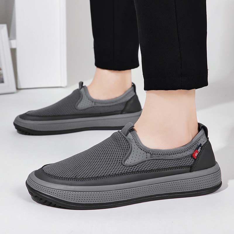 2025 Men's Shoes Breathable Old Beijing One-pedal Lazy Dad Shoes Work Shoes Mesh Casual Shoes Single Shoes Lightweight
