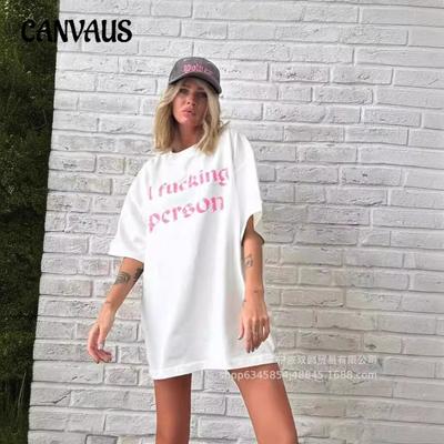 Женская летняя новая ретро-текстовая футболка с принтом, индивидуальный тренд, повседневные свободные топы из хлопка