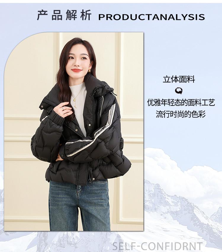Winter new versatile hooded short jacket with thick fleece for women