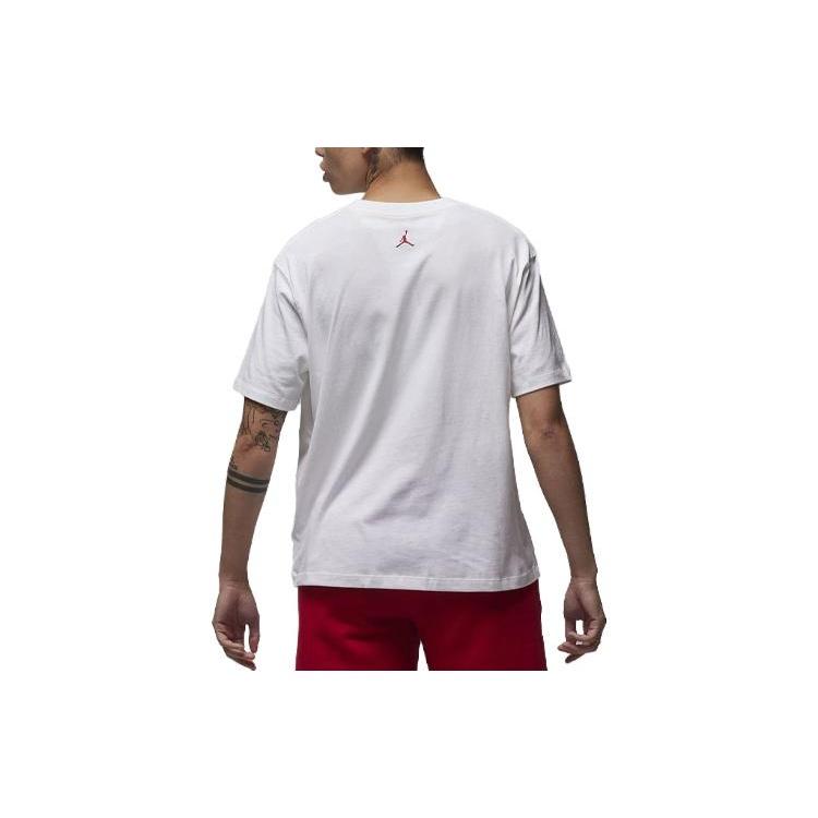 (WMNS) Air Jordan Graphic T-Shirt 'White Red' Women's FD7202-100