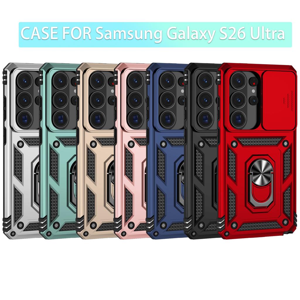 Чехол-слайдер с защитой камеры для Samsung Galaxy S26 Ultra Чехол Samsung Galaxy S26 Ultra Coque Fundas Военный Магнитный Держатель Бампер для Телефона