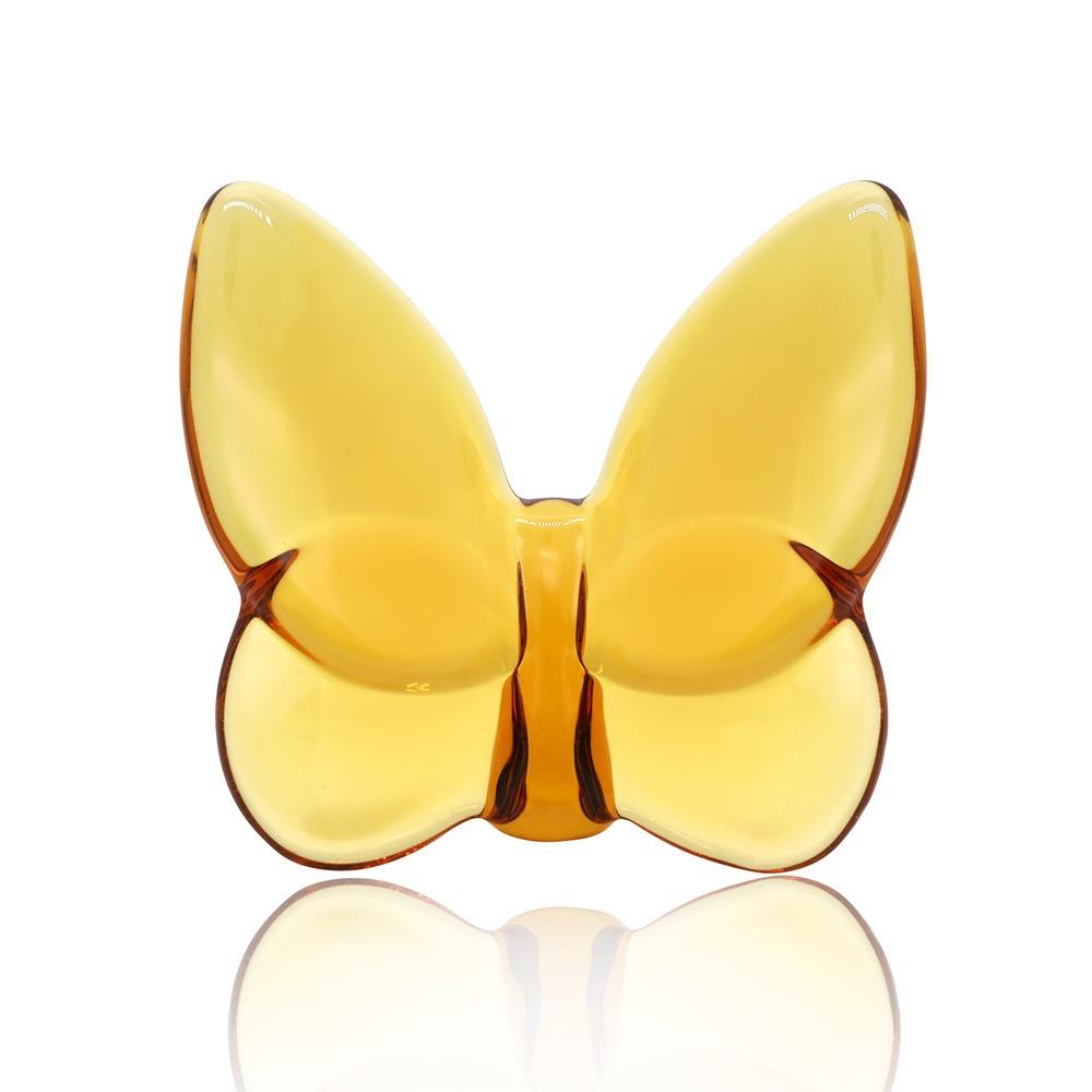 Glass Desktop Decoration Crystal Table Ornaments Creative Butterfly Figurine for Wedding and Party