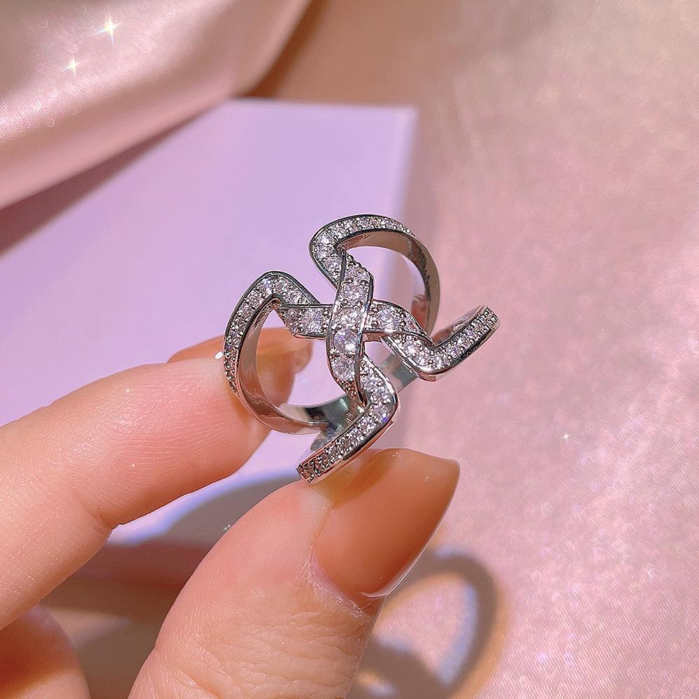 Креативное геометрическое кольцо из стерлингового серебра для женщин, кольцо с цирконом неправильной формы, ювелирный подарок на вечеринку, день рождения