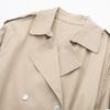 Kaslead New Arrival Women's Fashion Style Stylish Simple and Versatile Casual Double Breasted Belt Trench Coat Outwear