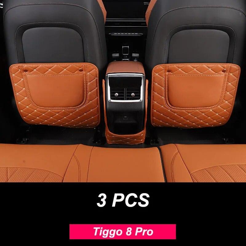 Кожаный антидетский коврик для Chery Tiggo 8 Pro 2021 2022, автомобильный водостойкий защитный чехол на спинку сиденья, сумка для хранения грязи