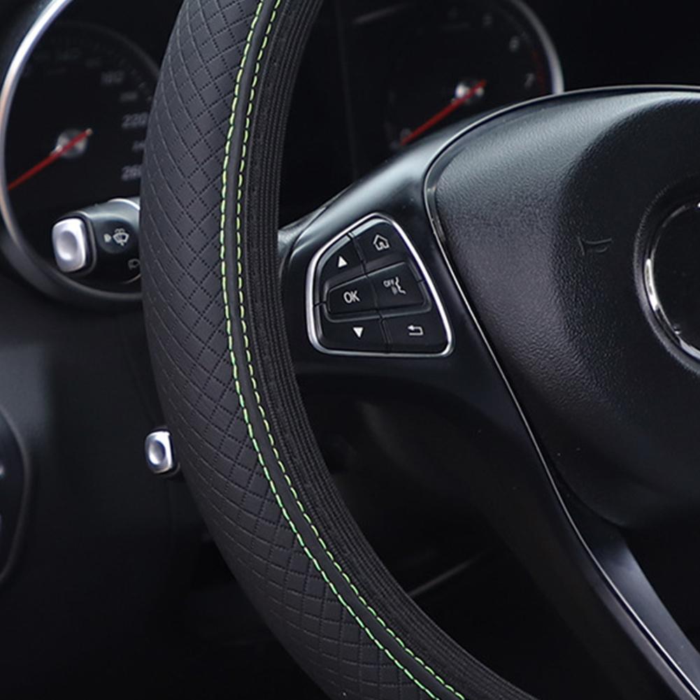 37-38cm Car Steering Wheel Cover Skidproof Breathable Leather Steering Wheel Cover Universal Car-styling Car Interior Accessorie