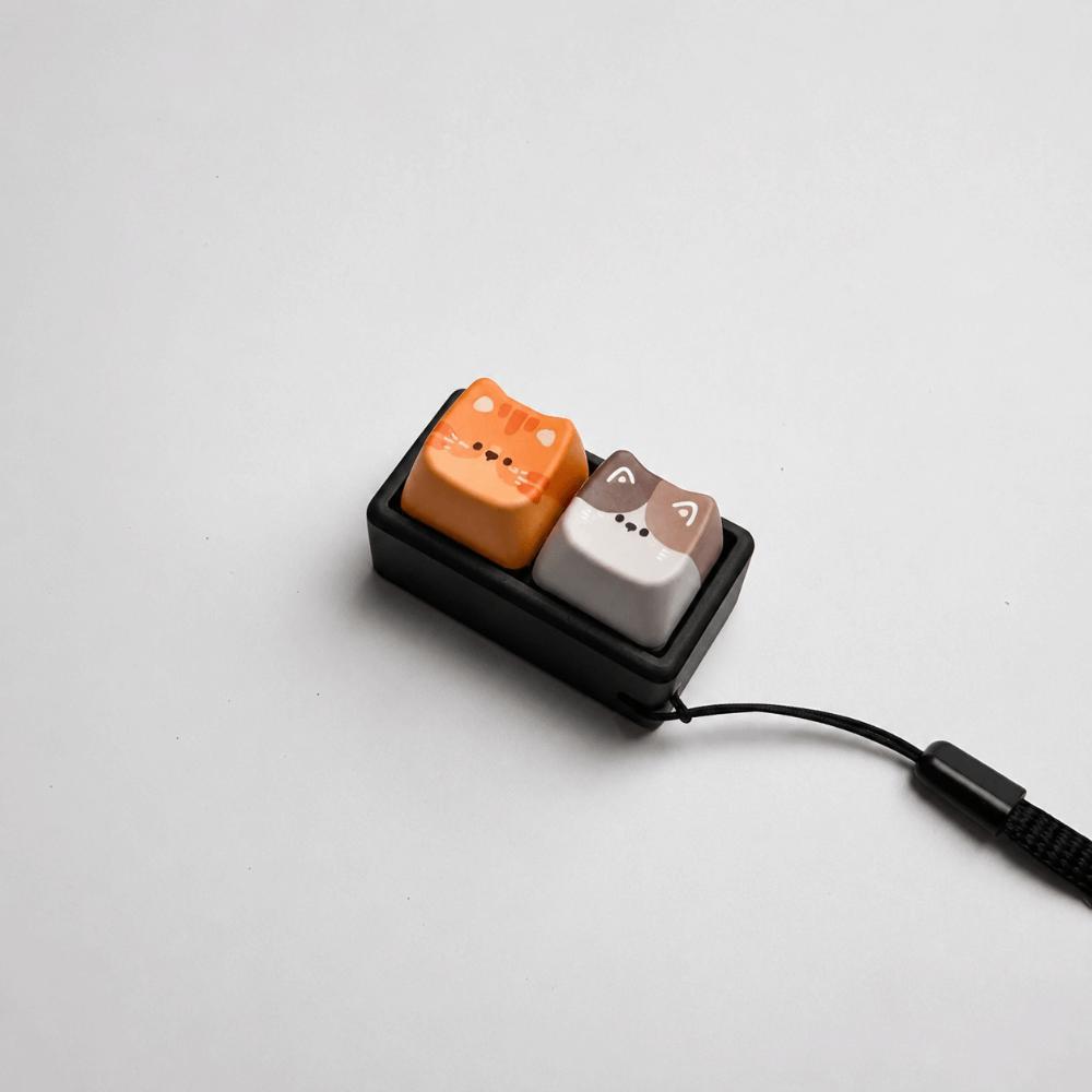 Keyboard Stress Relief Clicker 2/3/4/9 Keys Cat Fidget Keychain Anti-stress Toy Pendant Bag Charms