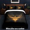 Bon Jovi Design Bed Bedding Set 1 Duvet Cover + 2 Pillowcases Soft Breathable Household Bed Linens