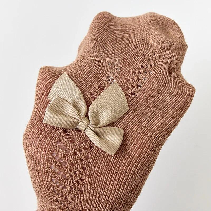 1 пара колготок для маленьких девочек, колготки в европейском стиле в стиле ретро, колготки с бантом для маленьких девочек, весенне-осенние дышащие чулки для детей 0-4 лет