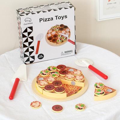 Деревянная кухонная игрушка для резки пиццы для детей - забавный подарок на день рождения