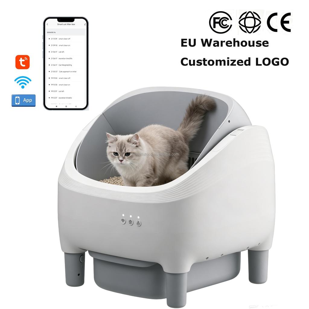 Tops Mini-G European Warehouse Stock Free Delivery Direct Order Smart Automatic Eco-Friendly Open Design Cat Litter Box