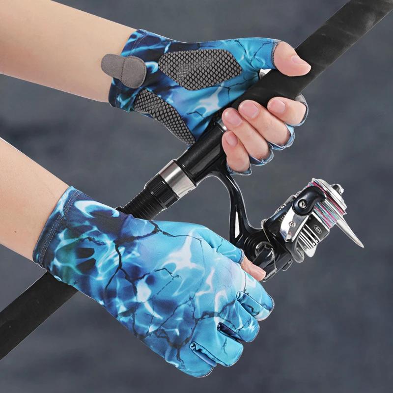 Рыболовные перчатки UPF 50+ — солнцезащитные перчатки для рыбалки без пальцев — солнцезащитные перчатки для рыбалки для женщин и мужчин для активного отдыха.