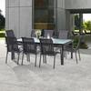 Garden Furniture Set BlackSun T 8 + F 8 Black Tempered Glass Wilsa Garden