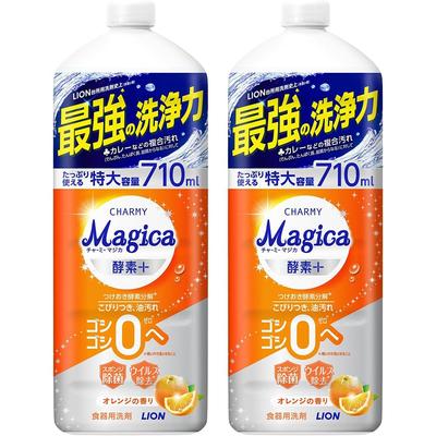 Купить большой Charmy Magica Средство для мытья посуды Enzyme Plus с апельсиновым ароматом, большой запас 710 мл x 2 шт. [Объемная емкость]