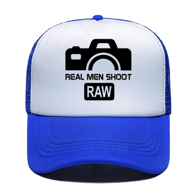 Настоящие летние кепки унисекс SHOOT RAW, сетчатые шапки для женщин унисекс, повседневные шапки, бейсболки в стиле хип-хоп, забавная кепка для фотографа с регулируемым козырьком