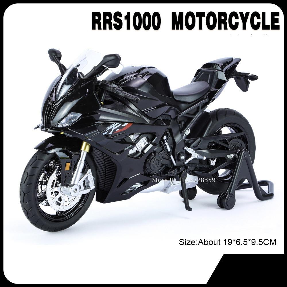 1:12 RRS1000 S1000RR Модели Мотоциклов Литье под Давлением из Сплава Мотоциклы Амортизация Рулевое Управление Передним Колесом Резиновые Шины Подарок Мальчикам
