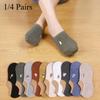 1/4 Pairs Women Cartoon Animal Pattern Invisible Socks Silicone Anti-slip Socks Boat Socks
