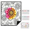 DIY Coloring Blanket with 24 Color Marker 150x130 cm Personalized Flannel Blanket Warm Color Your Own Blanket for Art and Craft