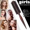 10/12/14Rows Anti Static Wood Boar Bristle Hair Round Brush Hair Dryer Styling Tool Teasing Brush For Hair Curly Comb Hair Brush
