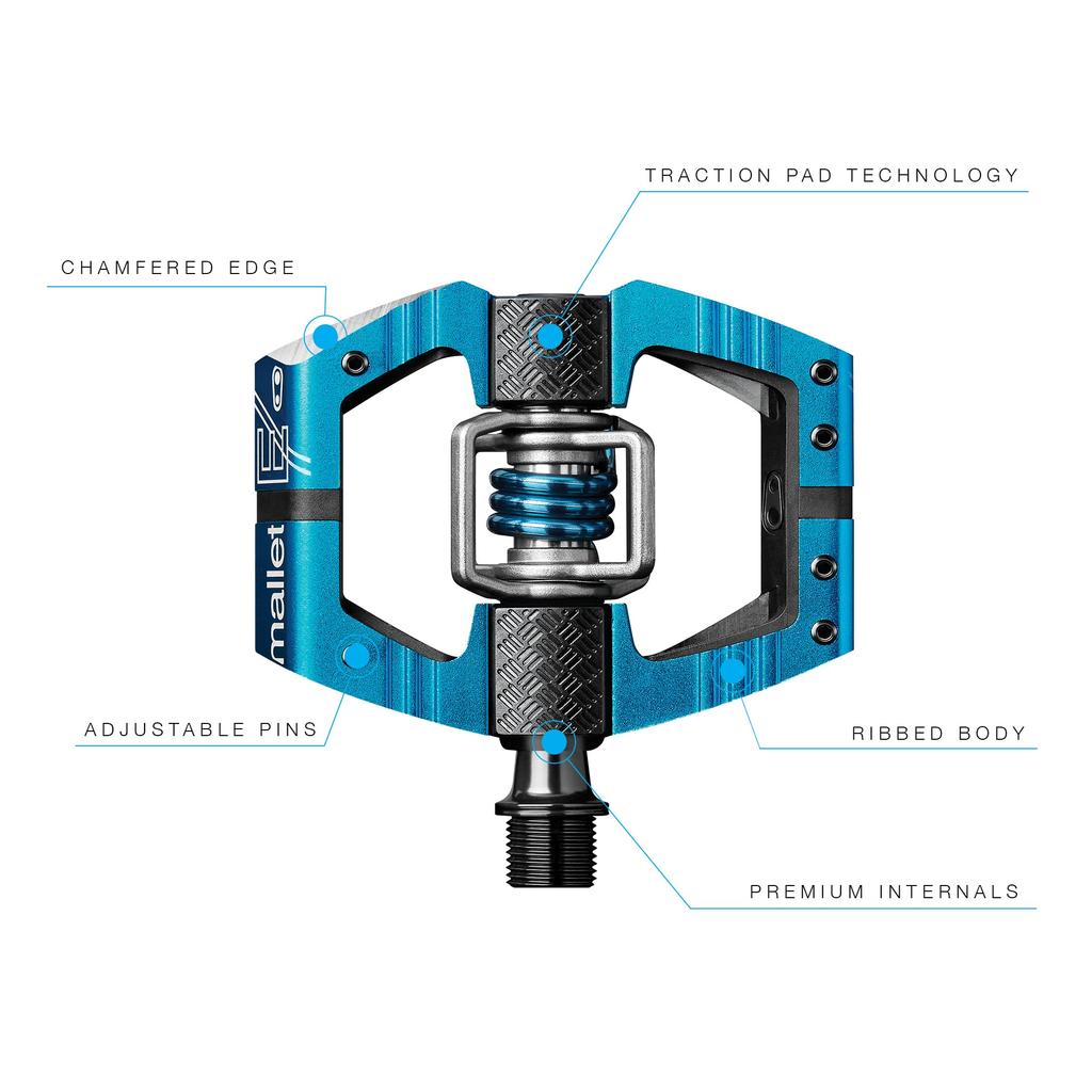 CRANK BROTHERS Mallet Enduro Binding 574623 Ultra-Lightweight Pedals, Blue,