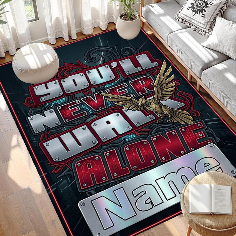 Custom Name Personalized Liverpool FC Print Carpet, Versatile Home Decor Rug, for Playroom, Apartment, Balcony, Entryway, Hallway Gift