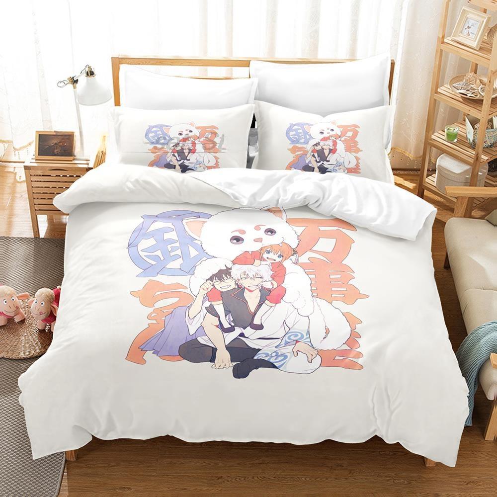 Fashion 3D Anime With Bed Linen Collection Gintama Bedding Collection Single Twin Full Queen King Size Bed Collection Adult Kid Bedroom Duvet Cover