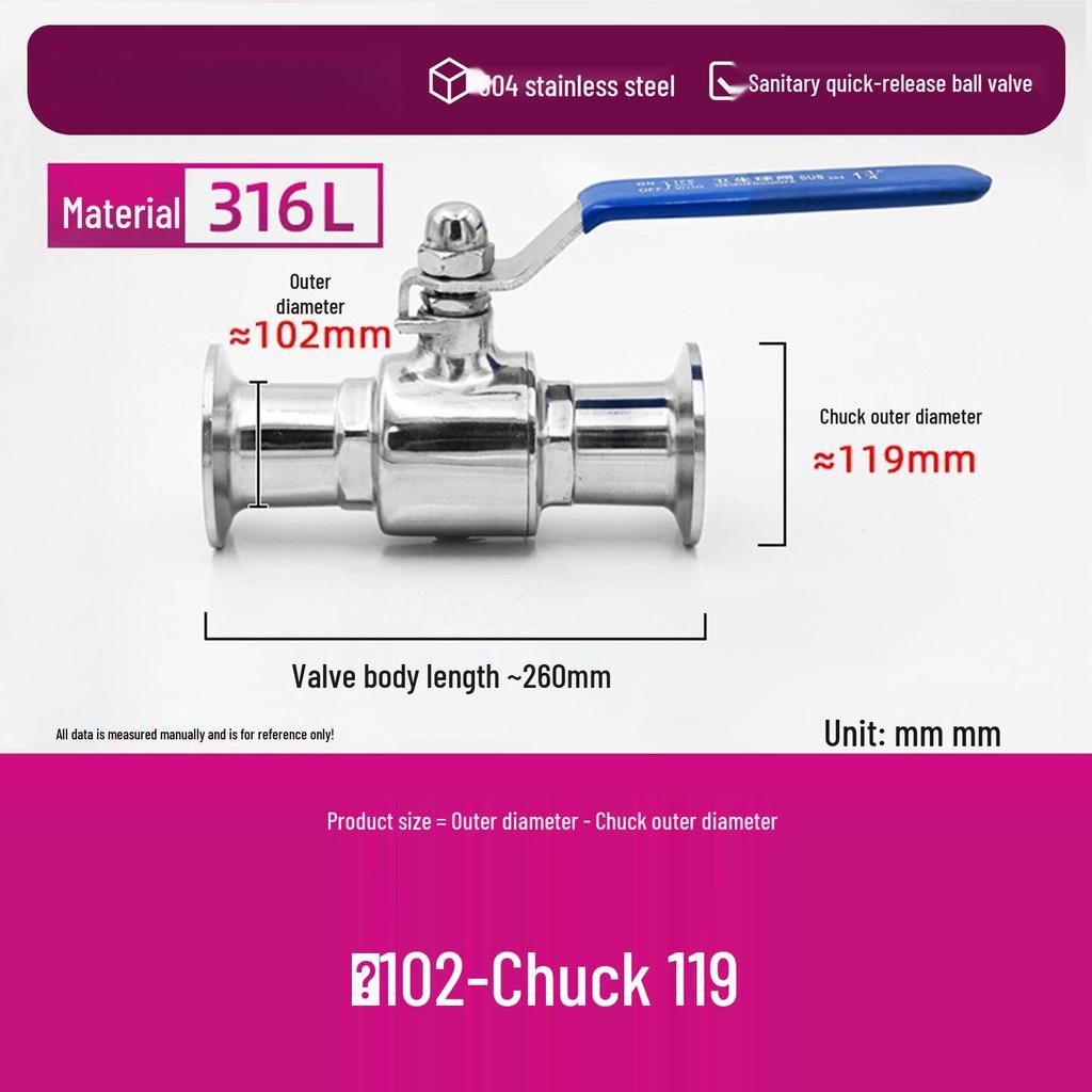 304/316 Stainless Steel Sanitary Quick Connect Ball Valve with Clamp