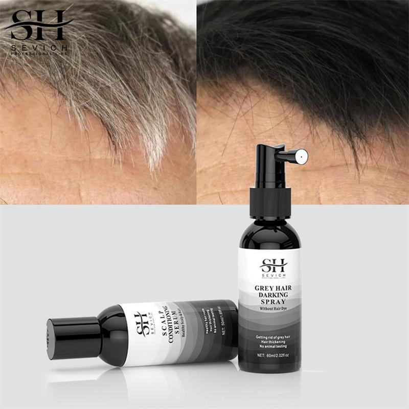 Натурально седые белые волосы обратный спрей имбирь восстанавливающая сыворотка для кожи головы без раздражения краска для волос затемнение для покрытия седых белых волос