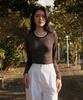 DEHEVE Soft Stripe Long Sleeve [Brown]