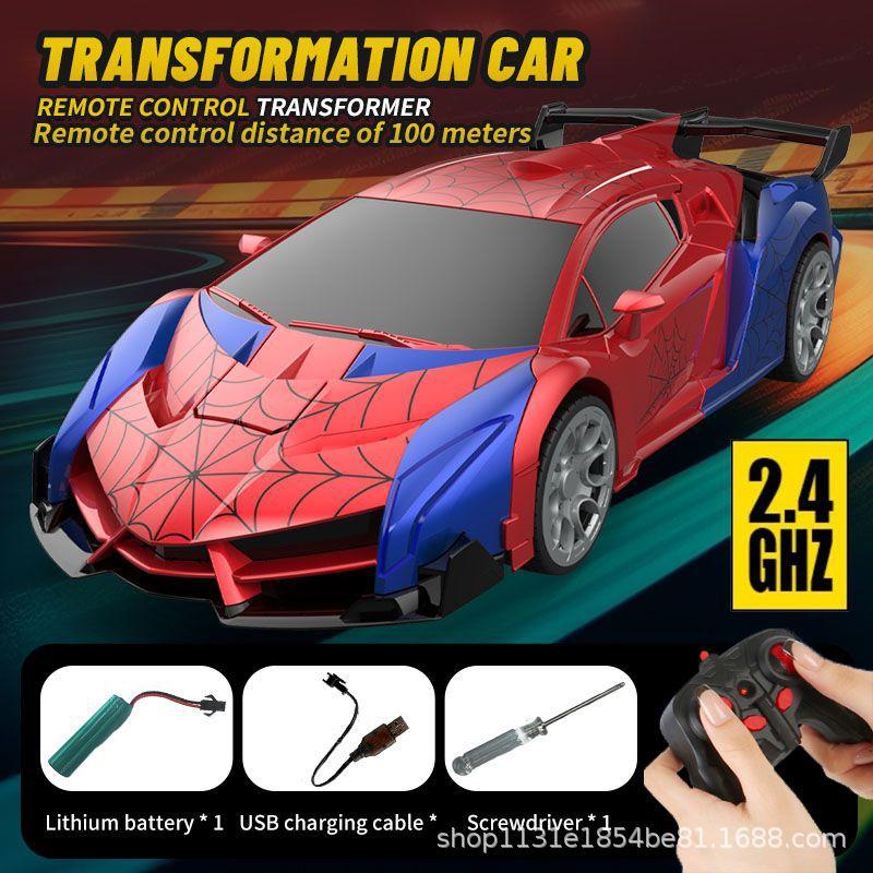 2.4G remote control car spider deformation car toy rechargeable racing car for children