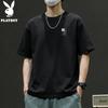 PLAYBOY Мужская летняя свободная дышащая футболка с круглым вырезом из чистого хлопка 2026