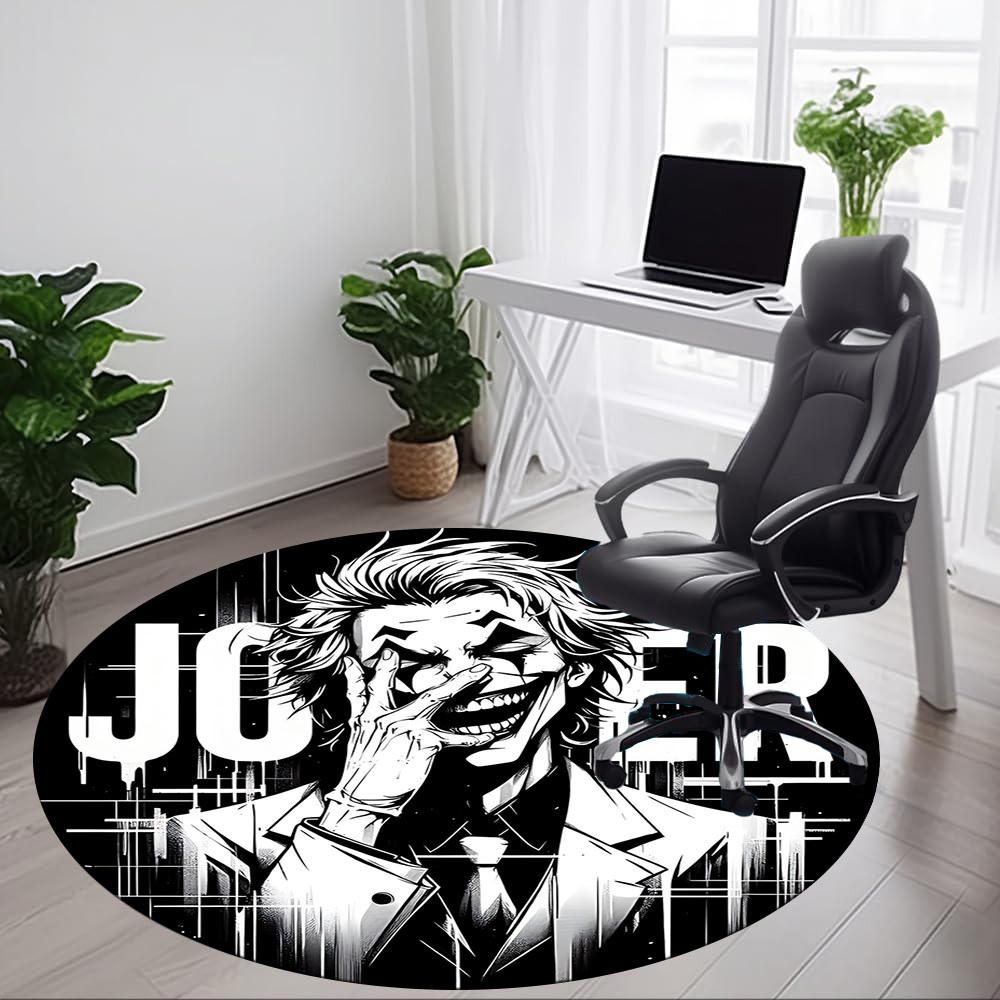 1pc Joker Artwork Office Round Area Rug, Indoor Mat Suitable For Office, Under Office Chairs Bedroom Living Room Home Decor, Room Deco052
