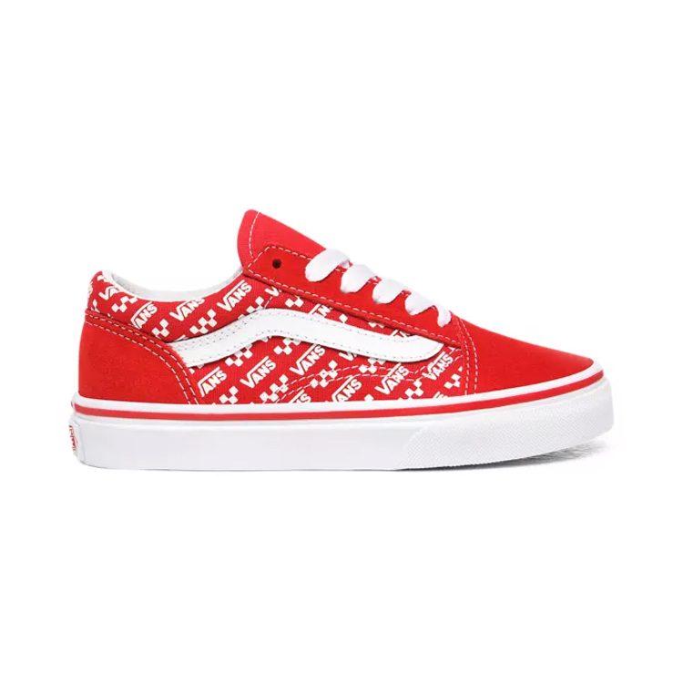 Vans Old Skool Logo Repeat Low top Kids' Skateboarding Shoes Red Children Aged 3 7 Years Old VN0A4BUUW35