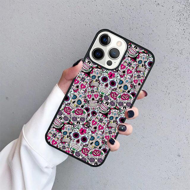 Мексиканский сахарный череп Чехол для телефона Для iPhone 17 Air 15 16 14 13 12 Pro Max 11 Pro Max Plus Coque Shell