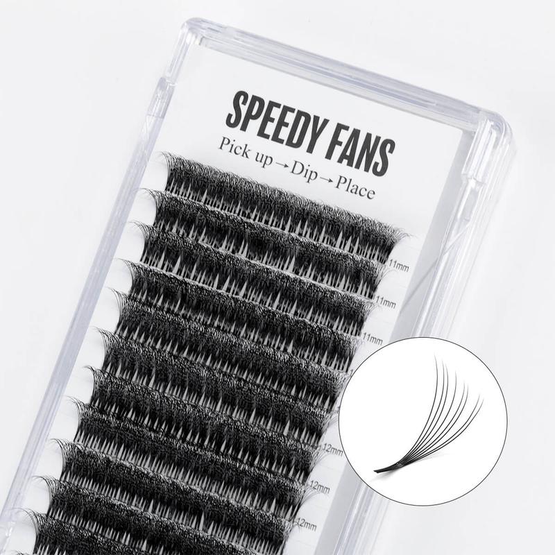 SENSE LASHES 12 Rows 960 Fans Speedy Promade Fans 5D/6D/8D Ultra Matte Black Pointy Base Premade Volume Fans Eyelash Extensions