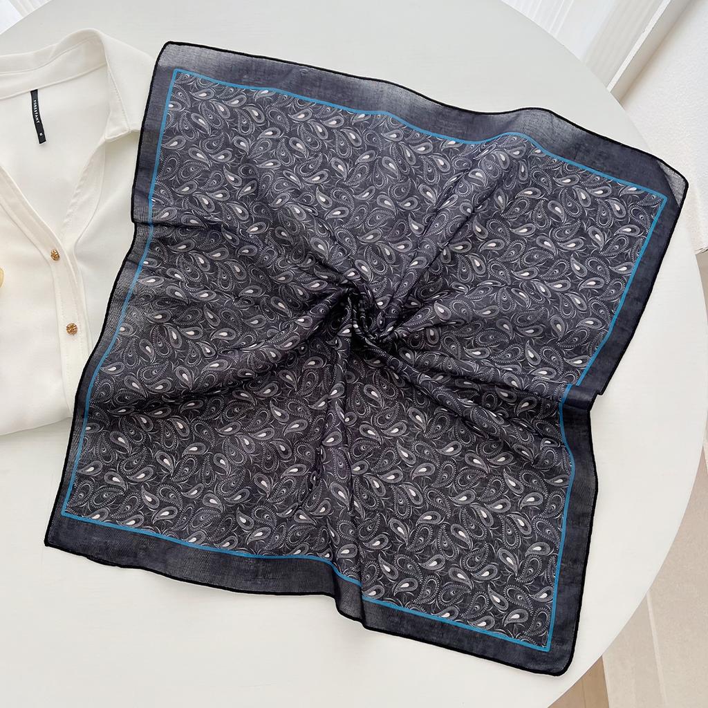 Retro fashion cashew nut versatile small silk scarf women's spring and summer new light and breathable decorative square scarf headband neck scarf