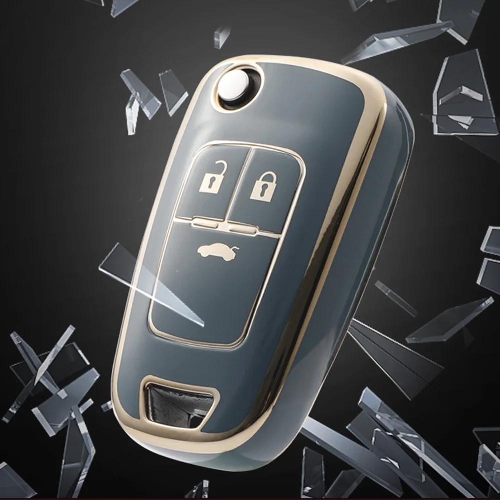 Чехол для автомобильного ключа из ТПУ, складной чехол-брелок для Chevrolet 2020-21 Cruze Aveo Trax Sail Malibu Captiva Opel Vauxhall Astra Corsa Insignia