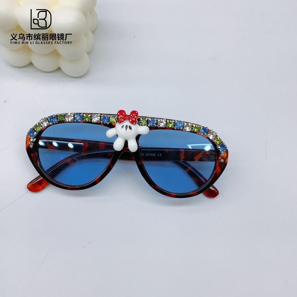 Fashion Oval Frame Children'S Sunglasses Eye Protection Sunshade Sun Protection Uv Protection Boys And Girls Sunglasses