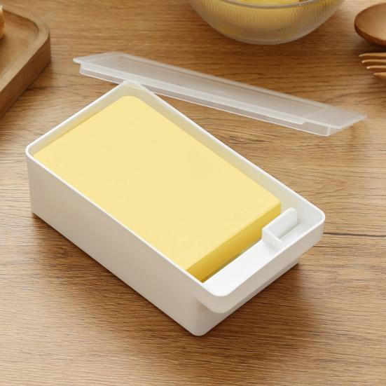 2-in-1 Butter Slicer Box with Lid Spatula Included Safe Odor-proof Butter Cutter Container for Fridge Kitchen