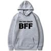 Худи с принтом BFF Осень Зима Женское Мужское Повседневное Свободное Простое Модное Удобное С круглым вырезом С длинным рукавом Флисовые Толстовки