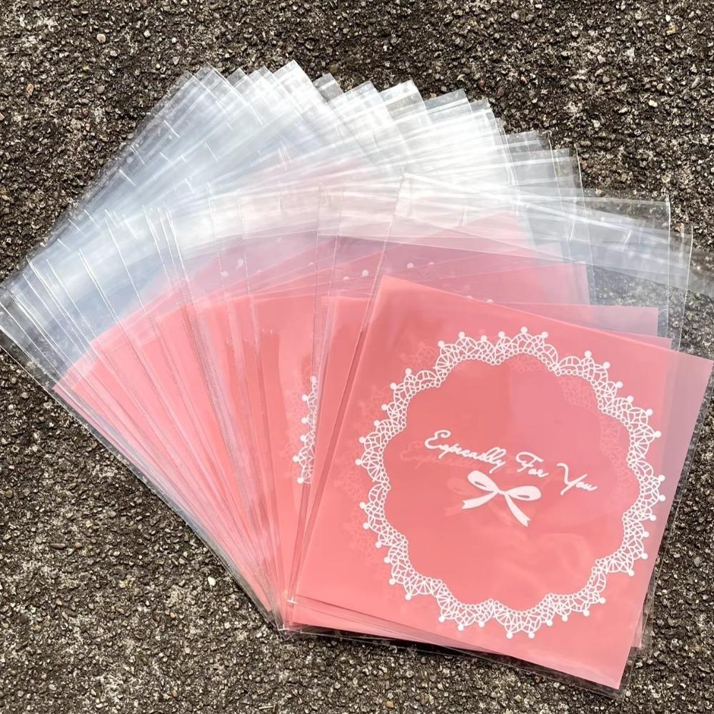 100 шт. Пластиковые пакеты для конфет и подарков Розовые Пакеты для упаковки печенья и выпечки Хлеб Тосты