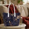 Elegant Floral Moon Tote Bag Large Capacity Casual Portable Shoulder Bag for Daily Use