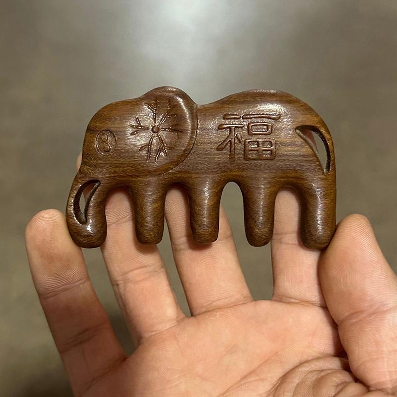 Natural Wooden Wide Tooth Mini Handle Comb Meridian Massage Anti-static Head Five Claw Massager Promote Blood Circulation