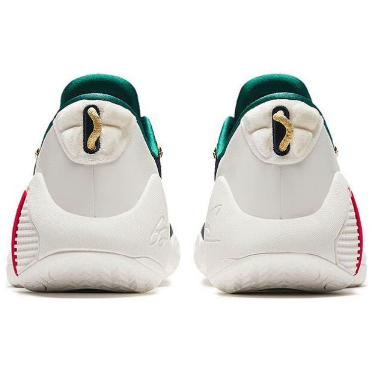 Anta GH4 Christmas Nitrogen Technology Wear-Resistant Breathable Low-Top Basketball Shoes Men Sneaker White Blue 912411103-1