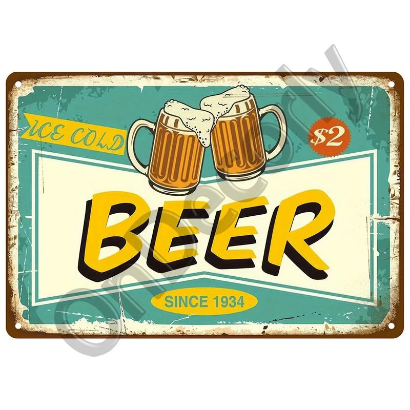Пиво Металлическая Табличка Виски Вино Алкоголь Жестяная Табличка Винтажный Коктейльный Постер Бар Паб Домашний Декор Искусство Ремесла Жесть Настенная Тарелка Знаки