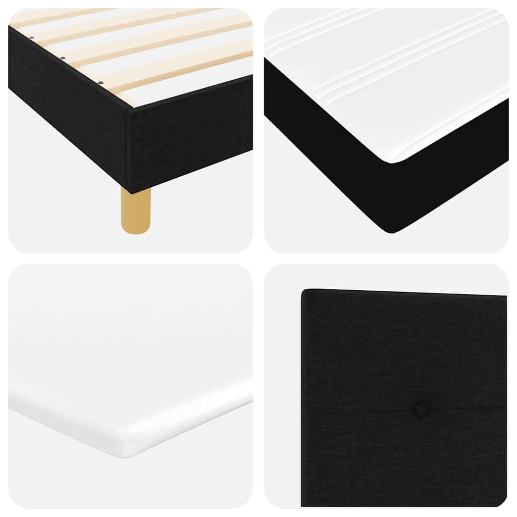 Box Spring Bed with Pillow Black 120 x 190 cm Fabric