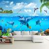 Underwater World 3D Mural Dolphin Photo Wallpaper Living Room Bedroom Decoration Mural Wallpaper